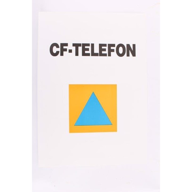 Skilt, "CF-TELEFON", papir, sæt m 10 stk